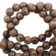 Natural stone beads round 6mm Brown